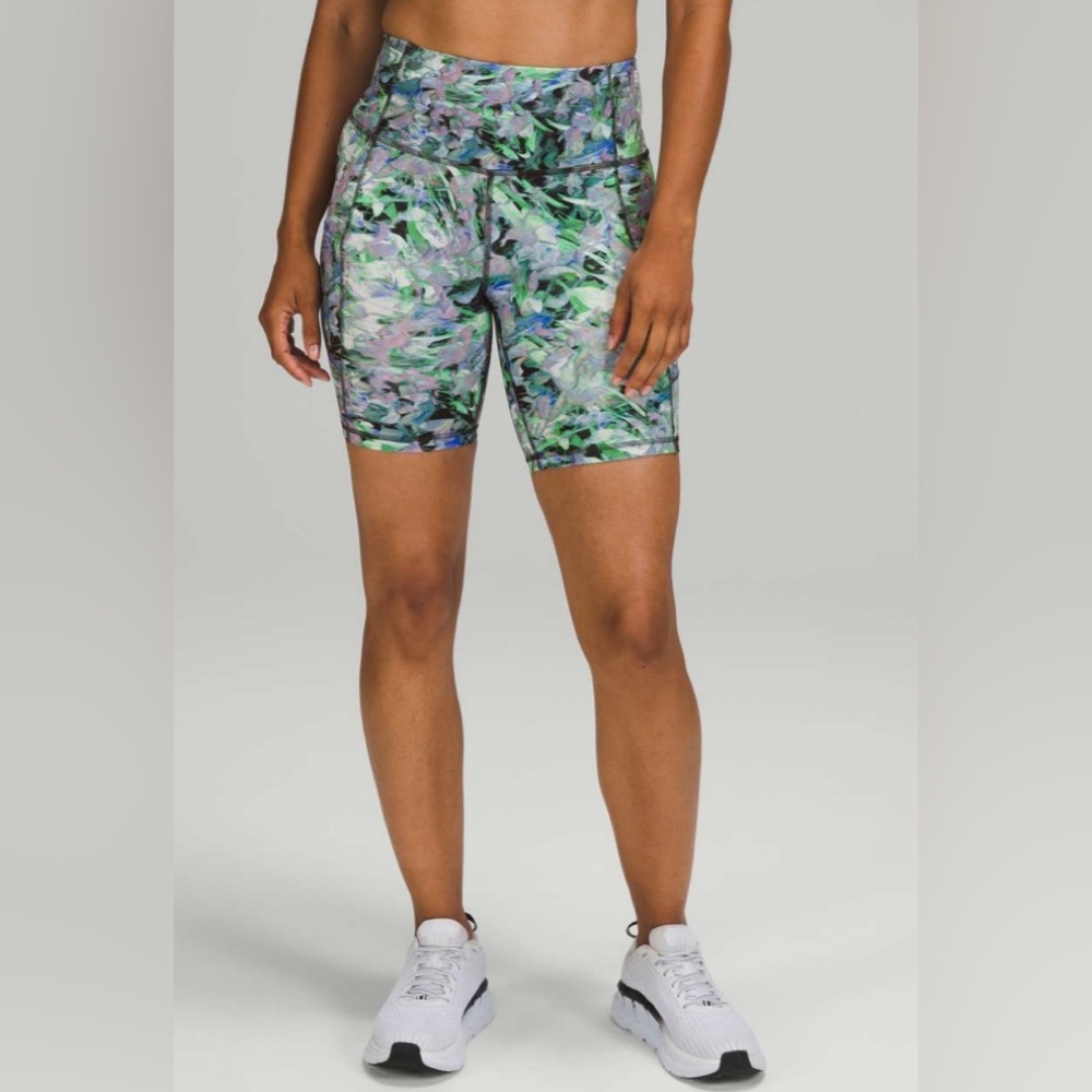 lululemon athletica Green Multi-Print High-Rise Bike Shorts Fast & Free